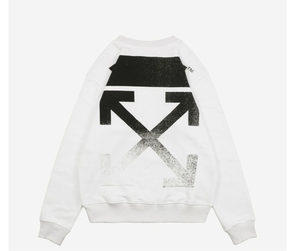 OFF-WHITE Degrade Arrow Slim Crewneck Sweatshirt White/black