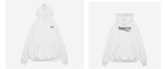 POLITICAL CAMPAIGN HOODIE IN WHITE BALENCIAGA