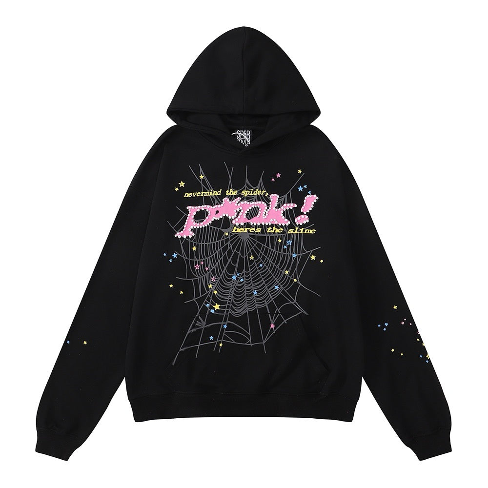 Spider Worldwide Black and Pink Hoodie