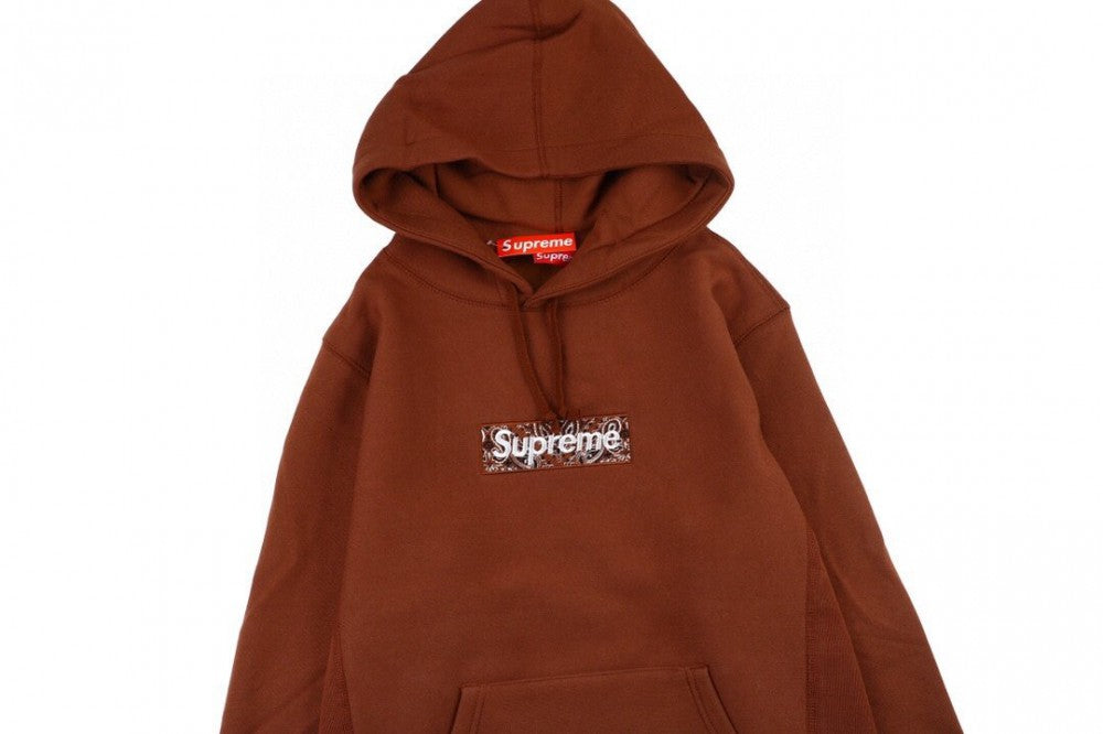 Supreme Bandana Box Logo Hooded Sweatshirt Dark Brown