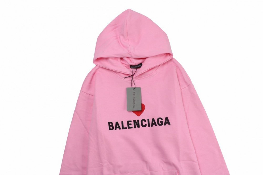 Balenciaga hoodie with embroidered heart and logo