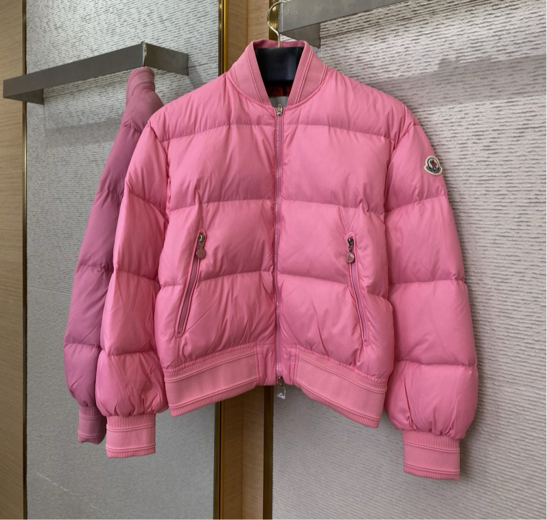 Moncler Merlat Puffer Bomber Jacket Pink