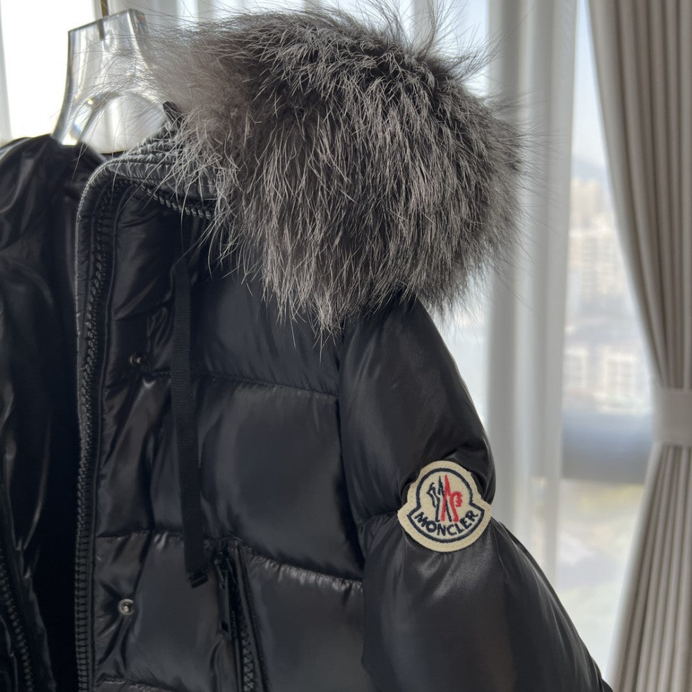 Aphrotiti Metallic Cinched Waist Down Coat Jacket Moncler