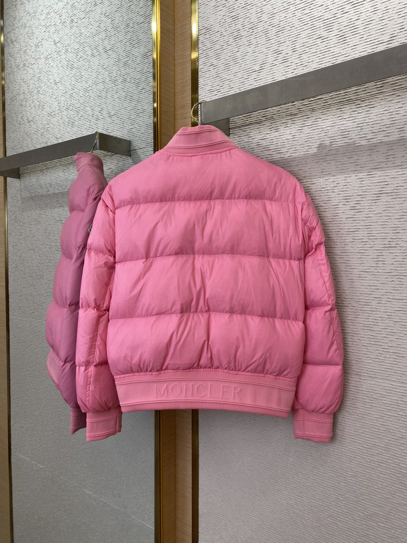 Moncler Merlat Puffer Bomber Jacket Pink